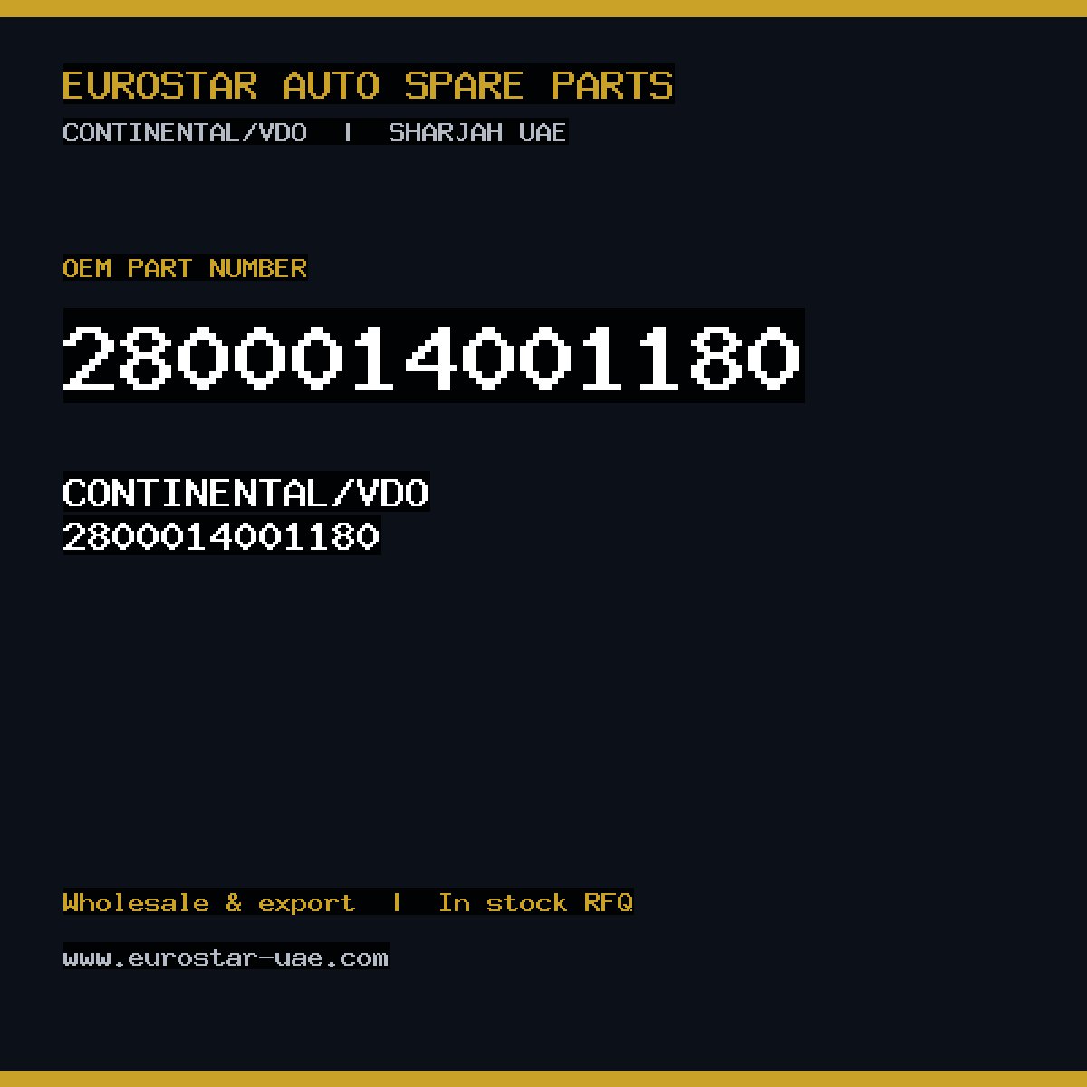 2800014001180 — CONTINENTAL/VDO 2800014001180