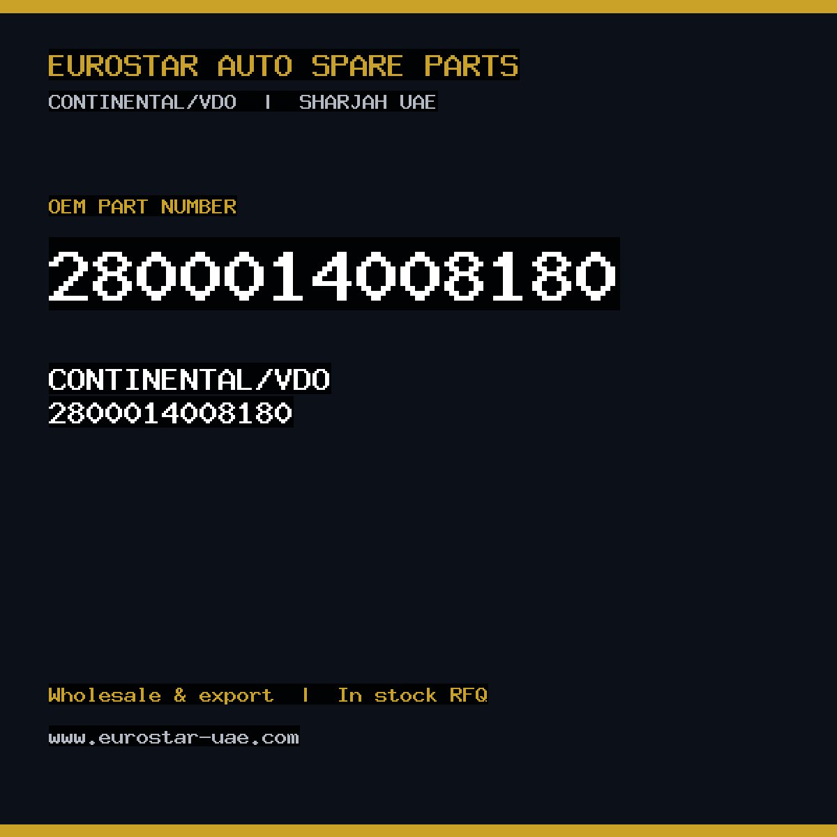 2800014008180 — CONTINENTAL/VDO 2800014008180