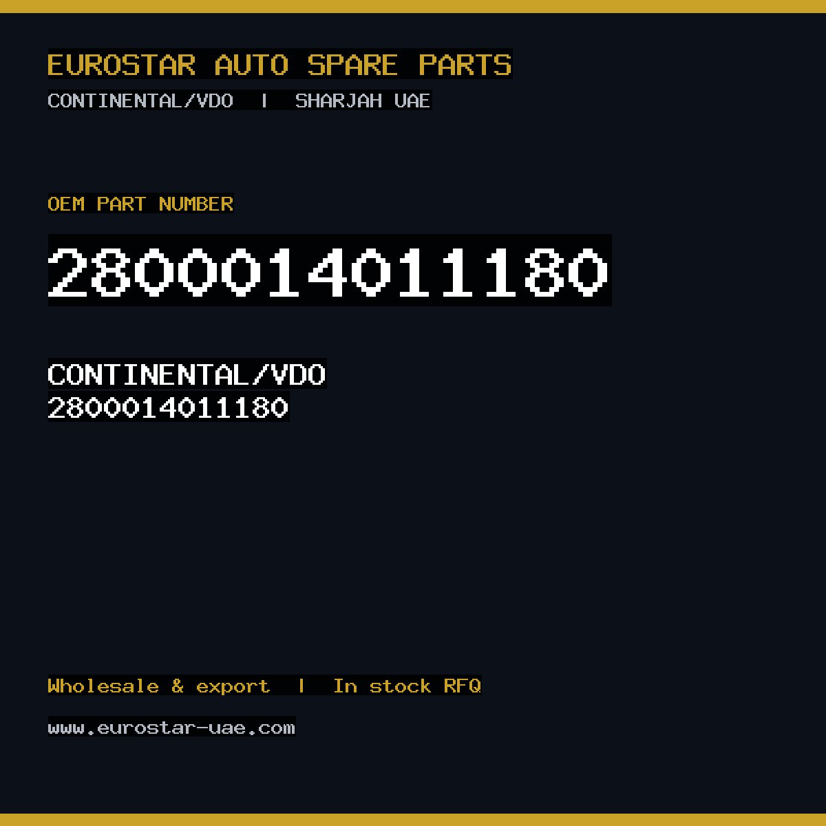 2800014011180 — CONTINENTAL/VDO 2800014011180