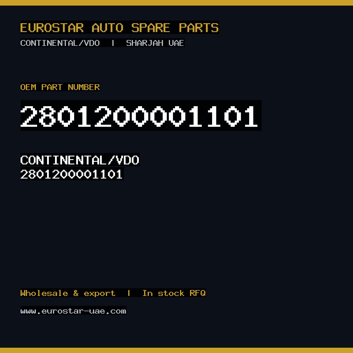 2801200001101 — CONTINENTAL/VDO 2801200001101