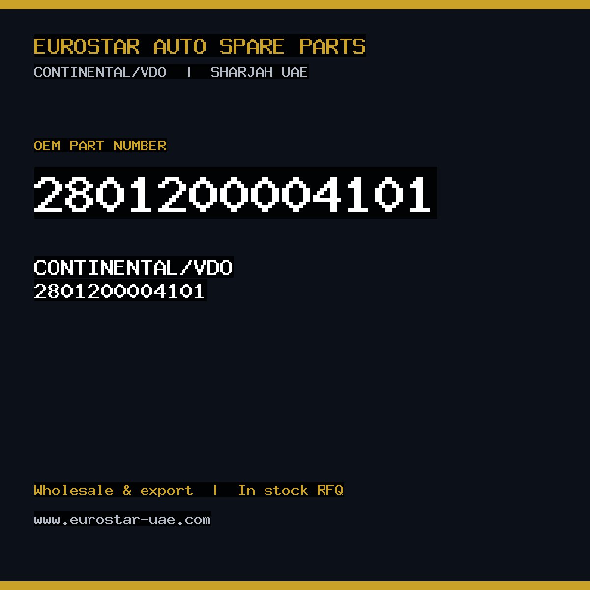 2801200004101 — CONTINENTAL/VDO 2801200004101