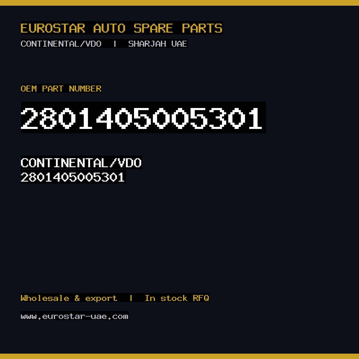 2801405005301 — CONTINENTAL/VDO 2801405005301
