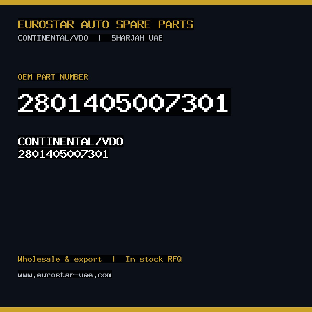 2801405007301 — CONTINENTAL/VDO 2801405007301