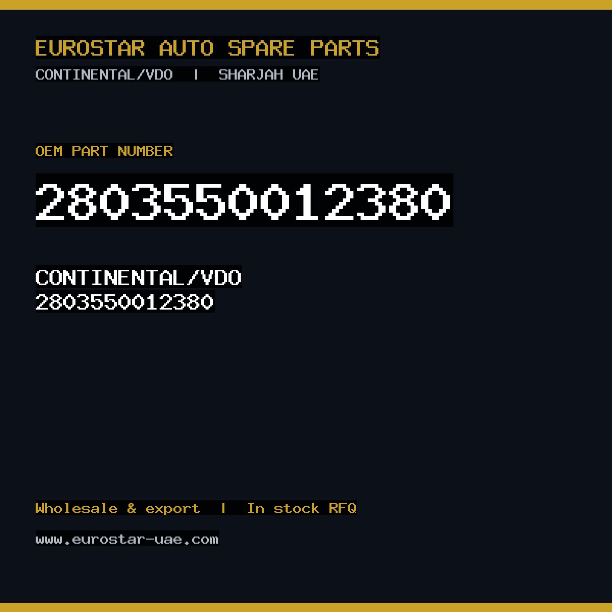 2803550012380 — CONTINENTAL/VDO 2803550012380