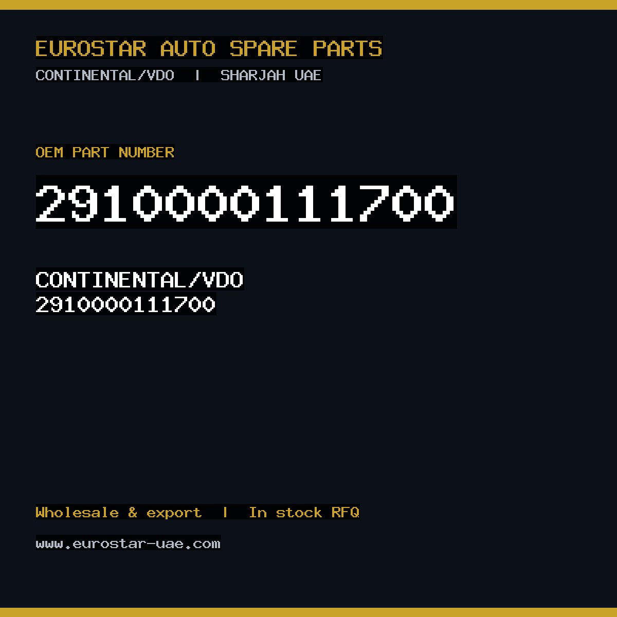 2910000111700 — CONTINENTAL/VDO 2910000111700