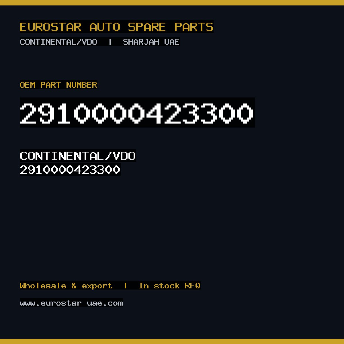 2910000423300 — CONTINENTAL/VDO 2910000423300