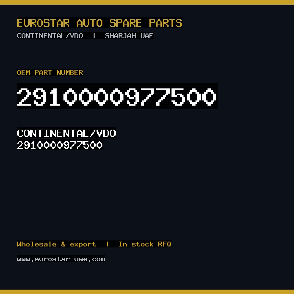 2910000977500 — CONTINENTAL/VDO 2910000977500