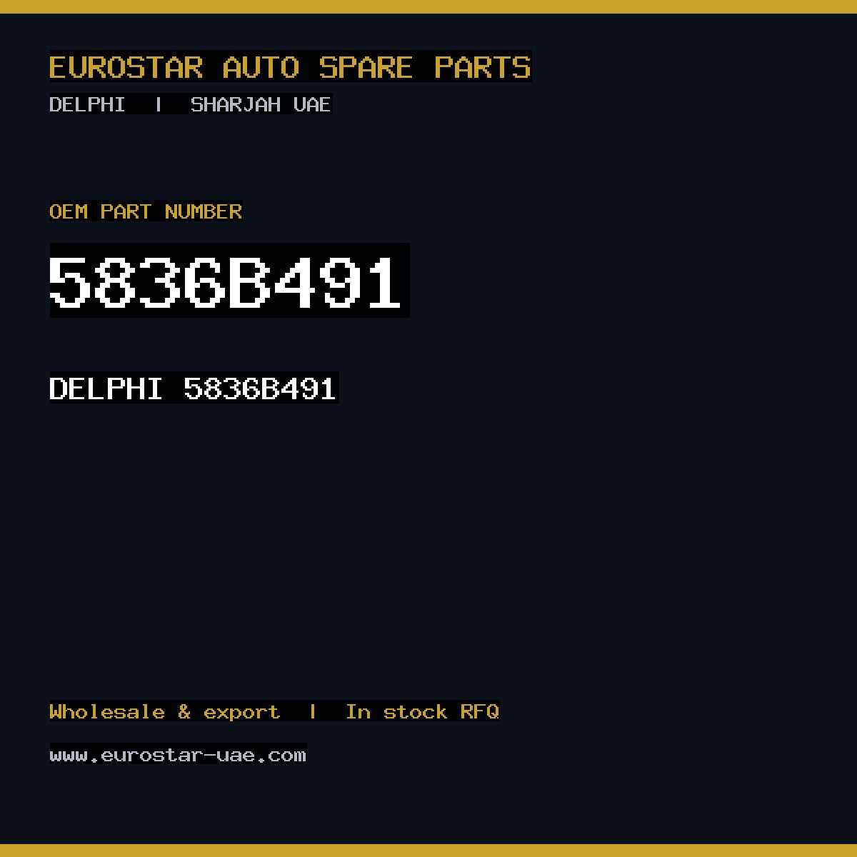 5836B491 — DELPHI 5836B491
