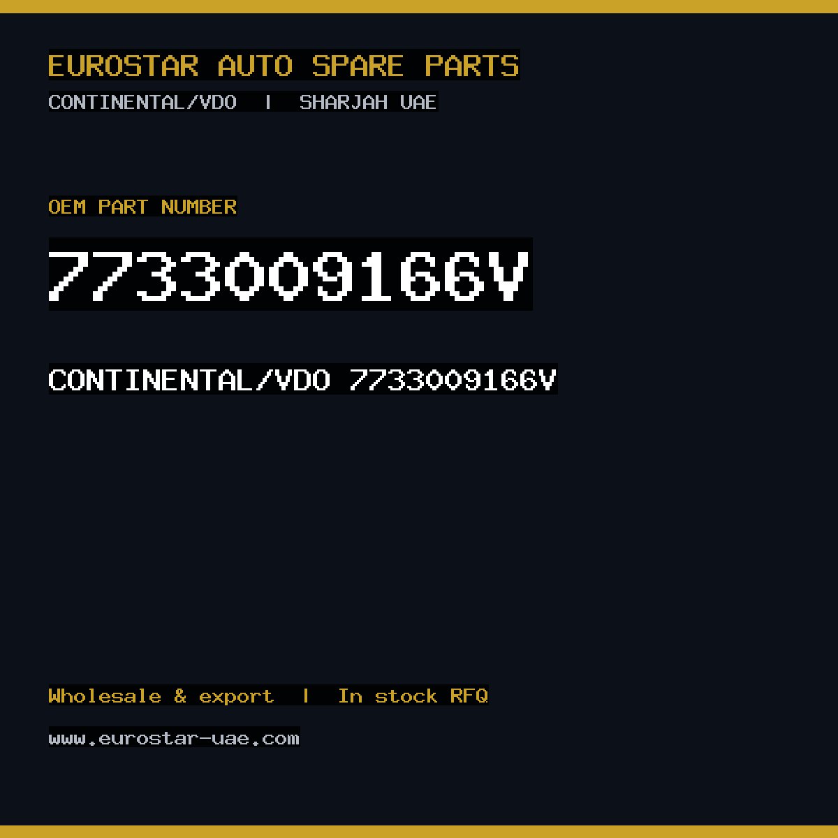 CONTINENTAL/VDO 7733009166V