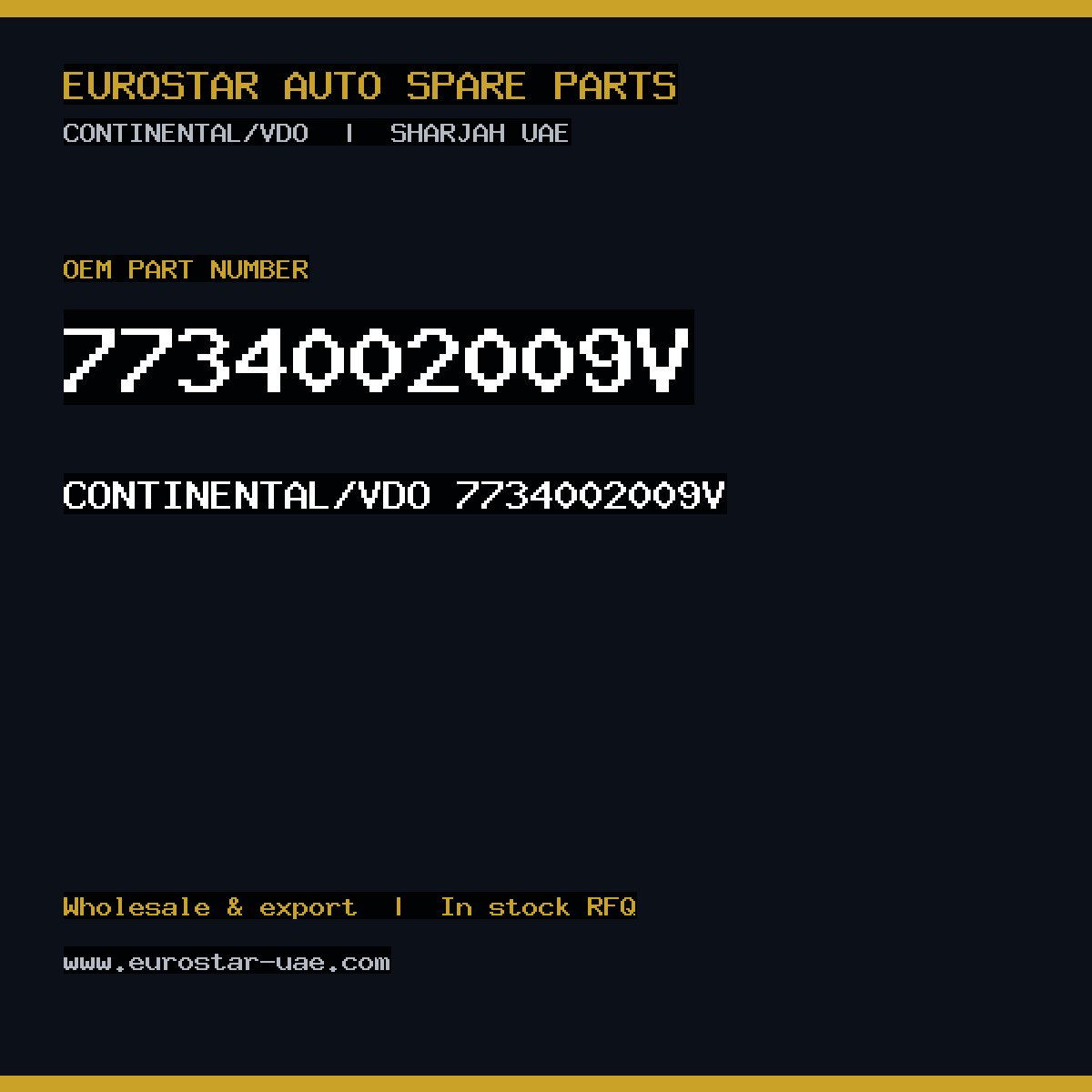 7734002009V — CONTINENTAL/VDO 7734002009V