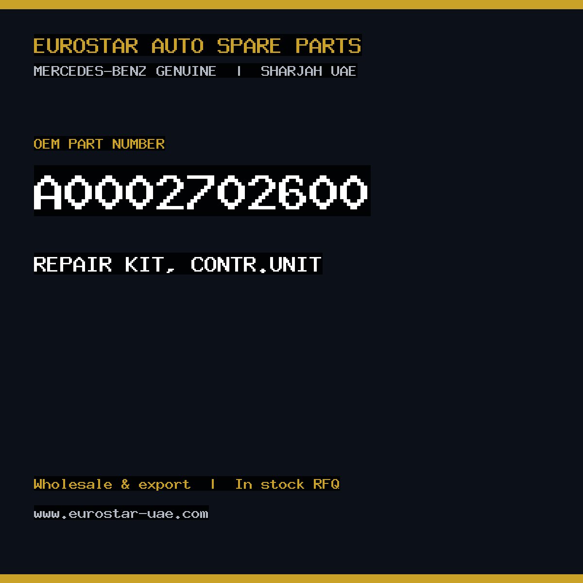 Mercedes-Benz Genuine A0002702600