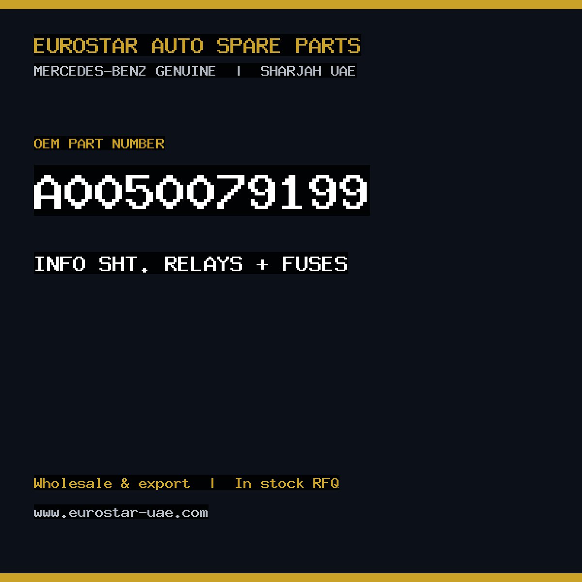 Mercedes-Benz Genuine A0050079199