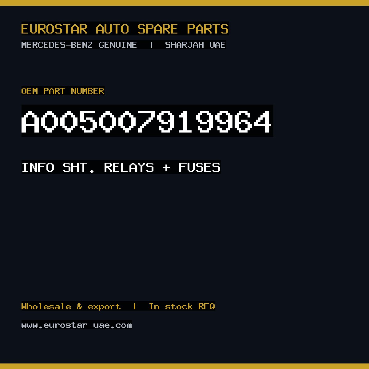 Mercedes-Benz Genuine A005007919964
