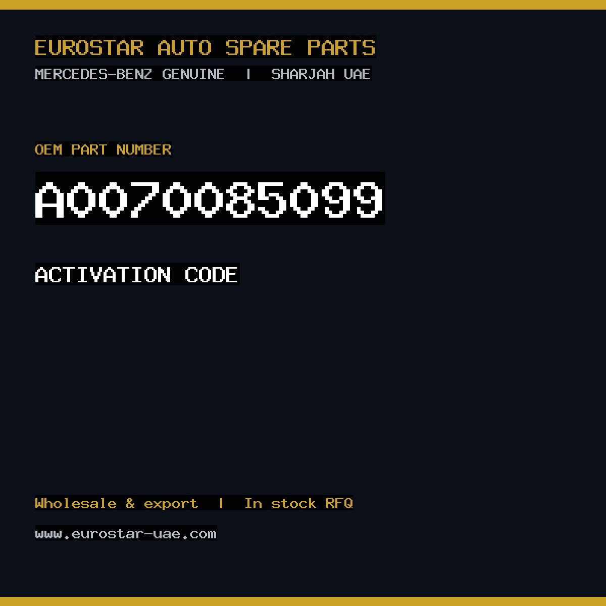 Mercedes-Benz Genuine A0070085099
