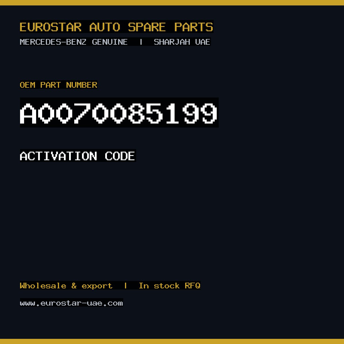 Mercedes-Benz Genuine A0070085199