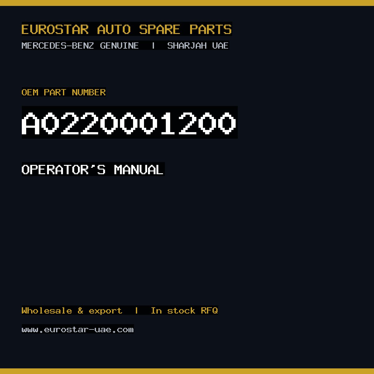 Mercedes-Benz Genuine A0220001200