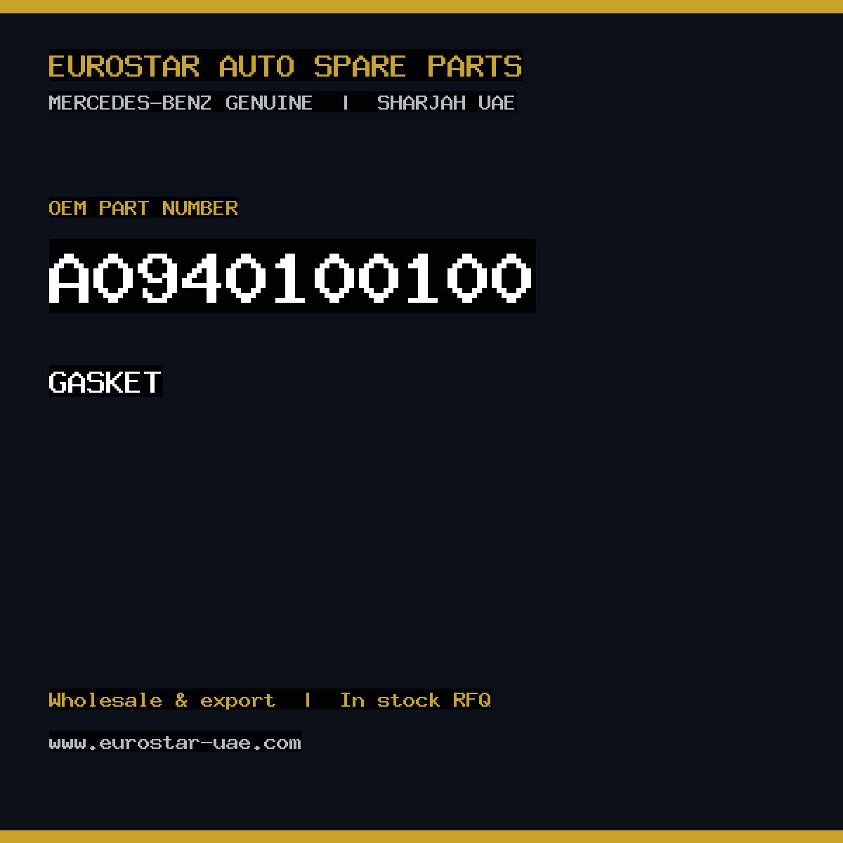 Mercedes-Benz Genuine A0940100100