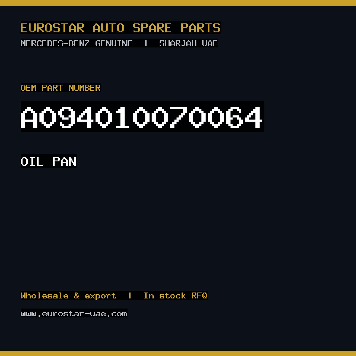 Mercedes-Benz Genuine A094010070064