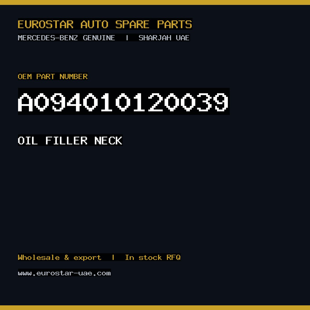 Mercedes-Benz Genuine A094010120039
