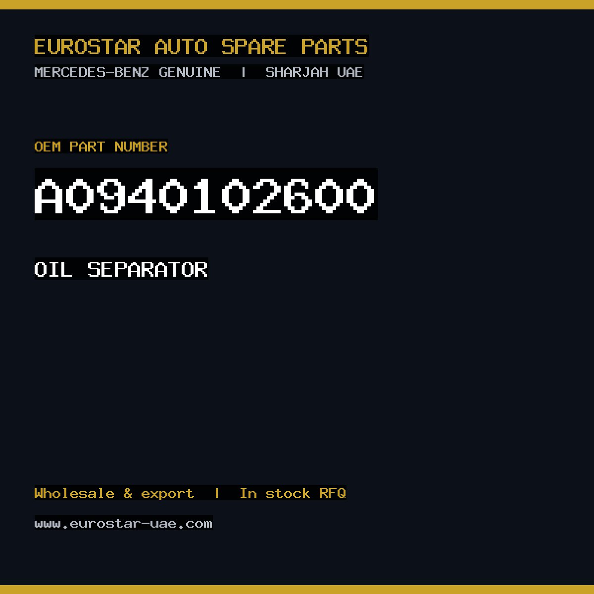 Mercedes-Benz Genuine A0940102600