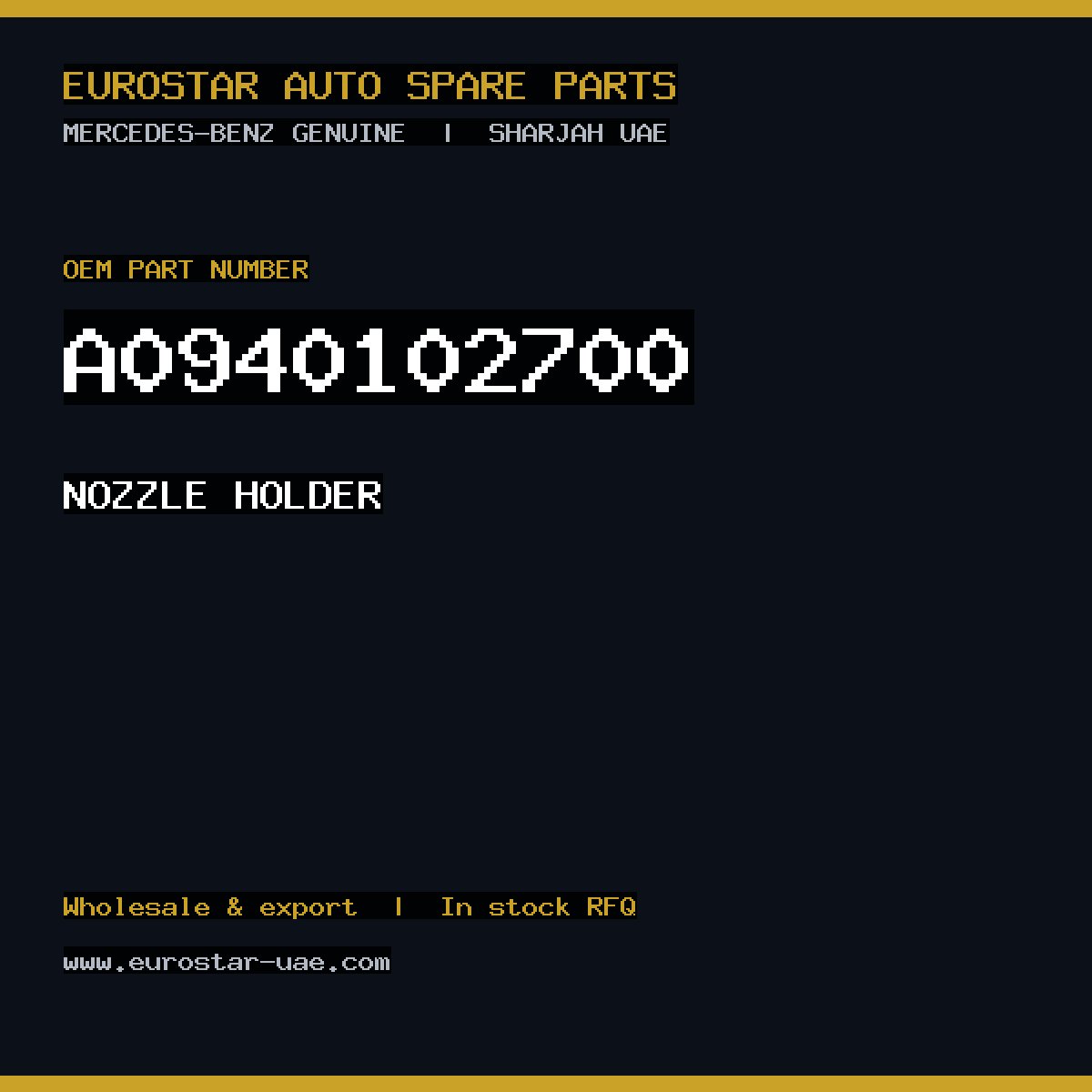 Mercedes-Benz Genuine A0940102700