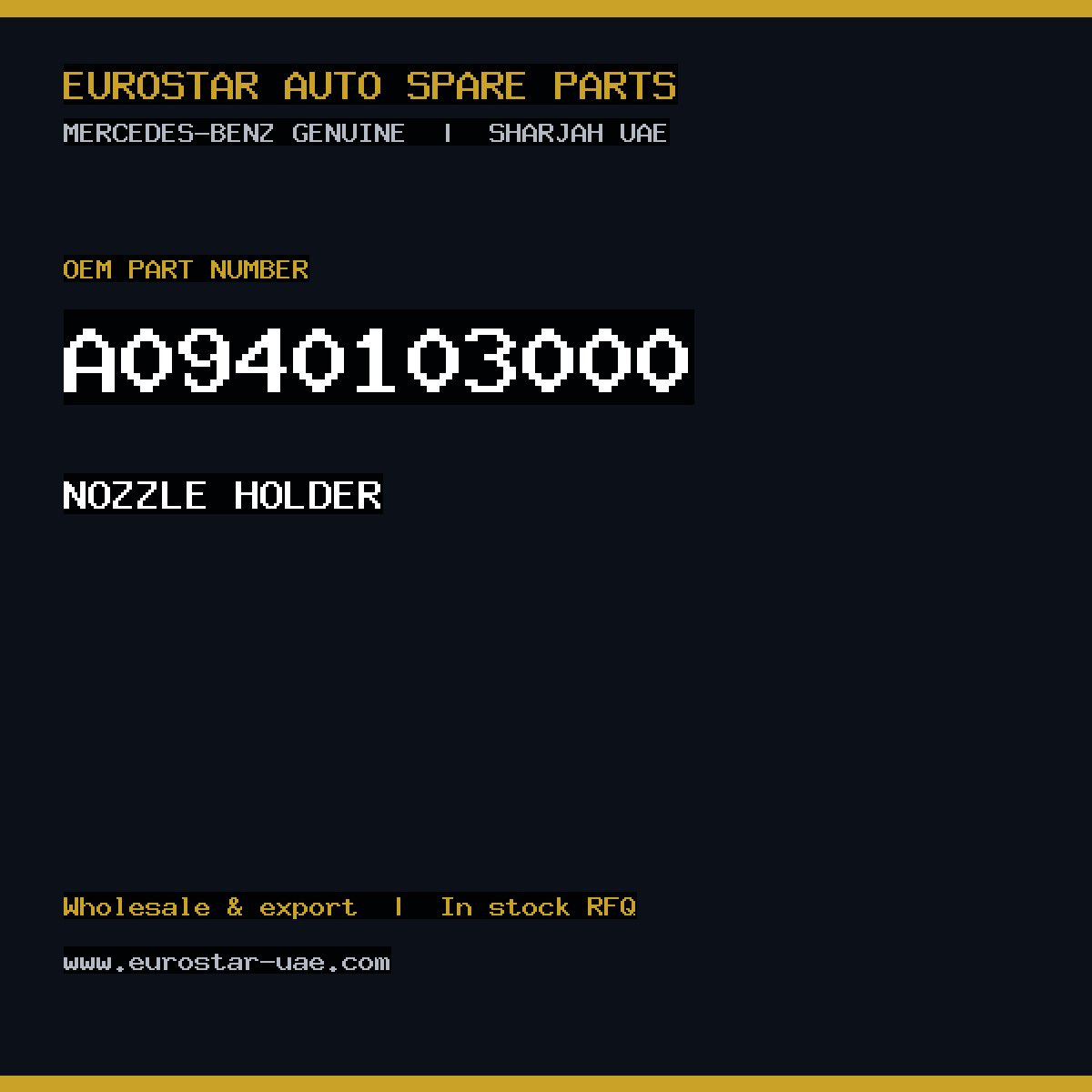 Mercedes-Benz Genuine A0940103000