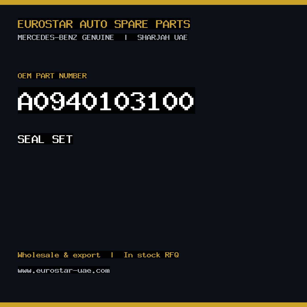 Mercedes-Benz Genuine A0940103100