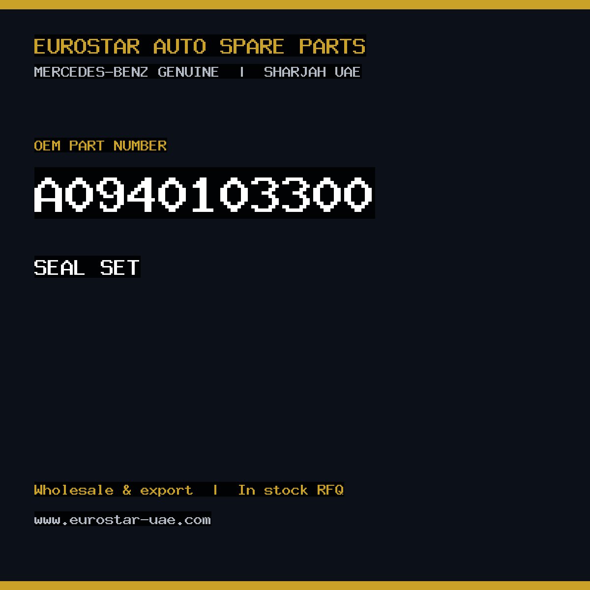 Mercedes-Benz Genuine A0940103300