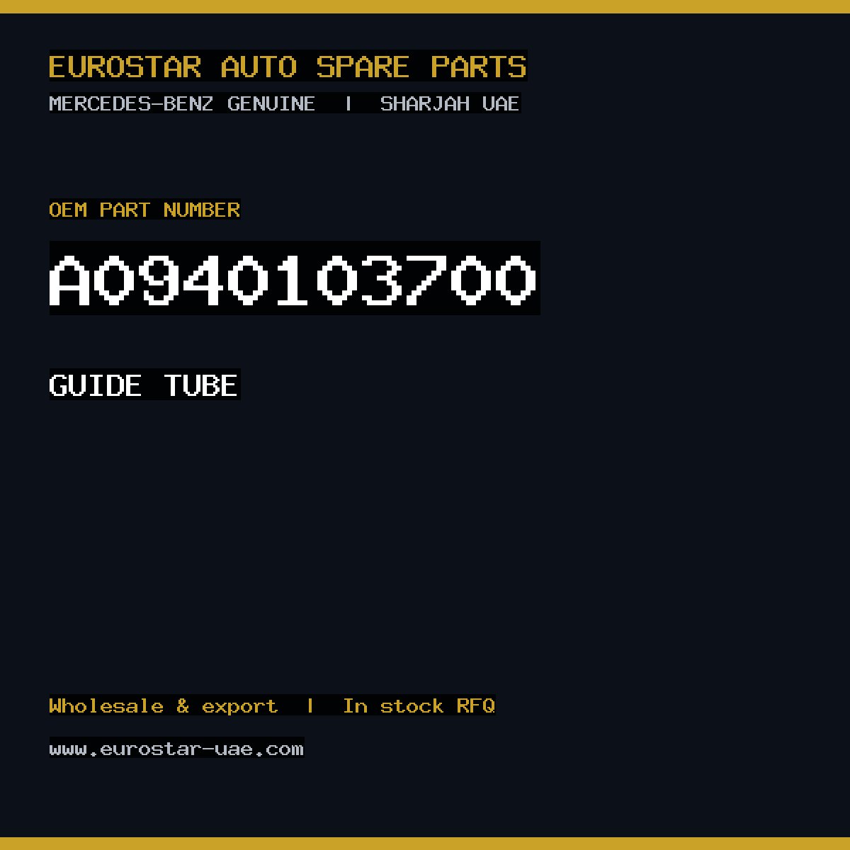 Mercedes-Benz Genuine A0940103700