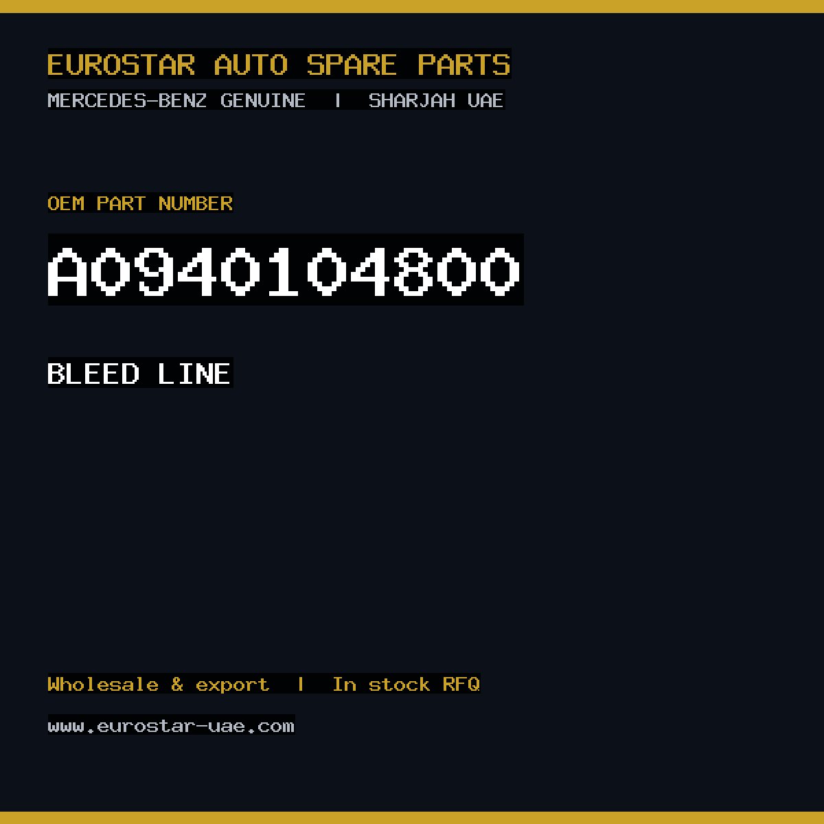 Mercedes-Benz Genuine A0940104800