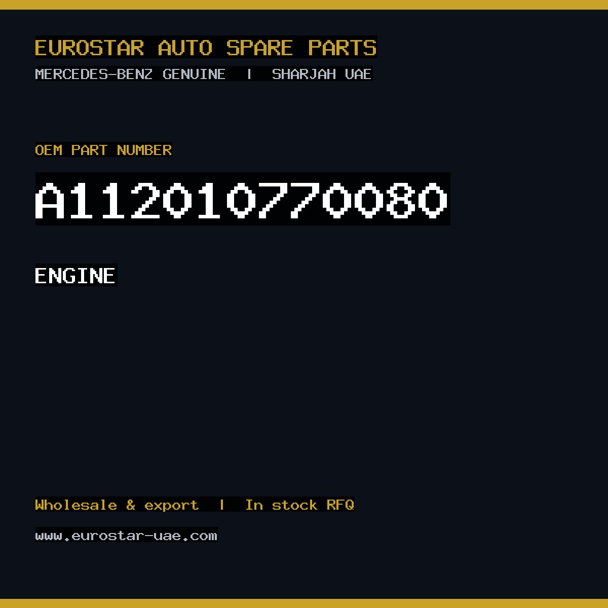 Mercedes-Benz Genuine A112010770080