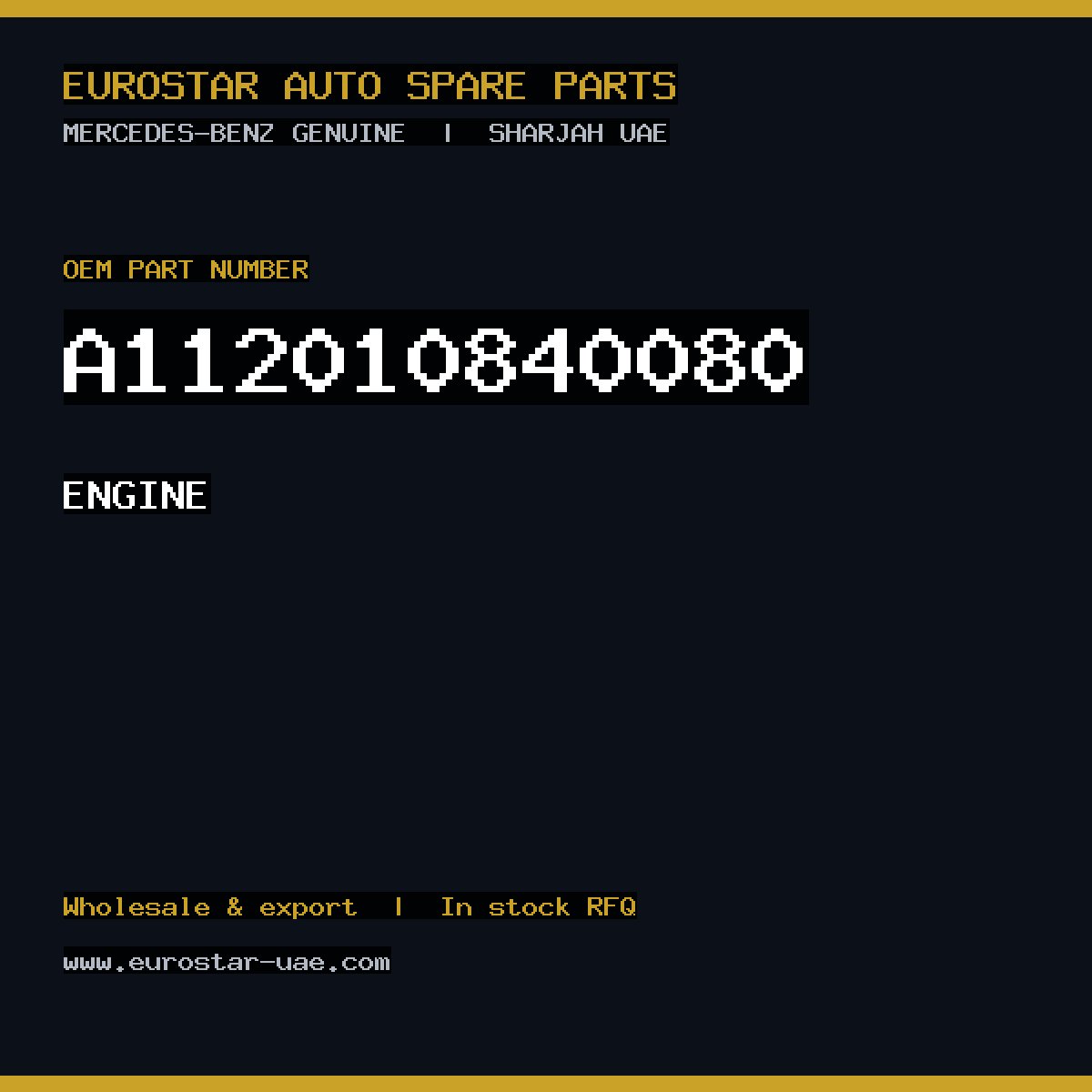 Mercedes-Benz Genuine ENGINE A112010840080