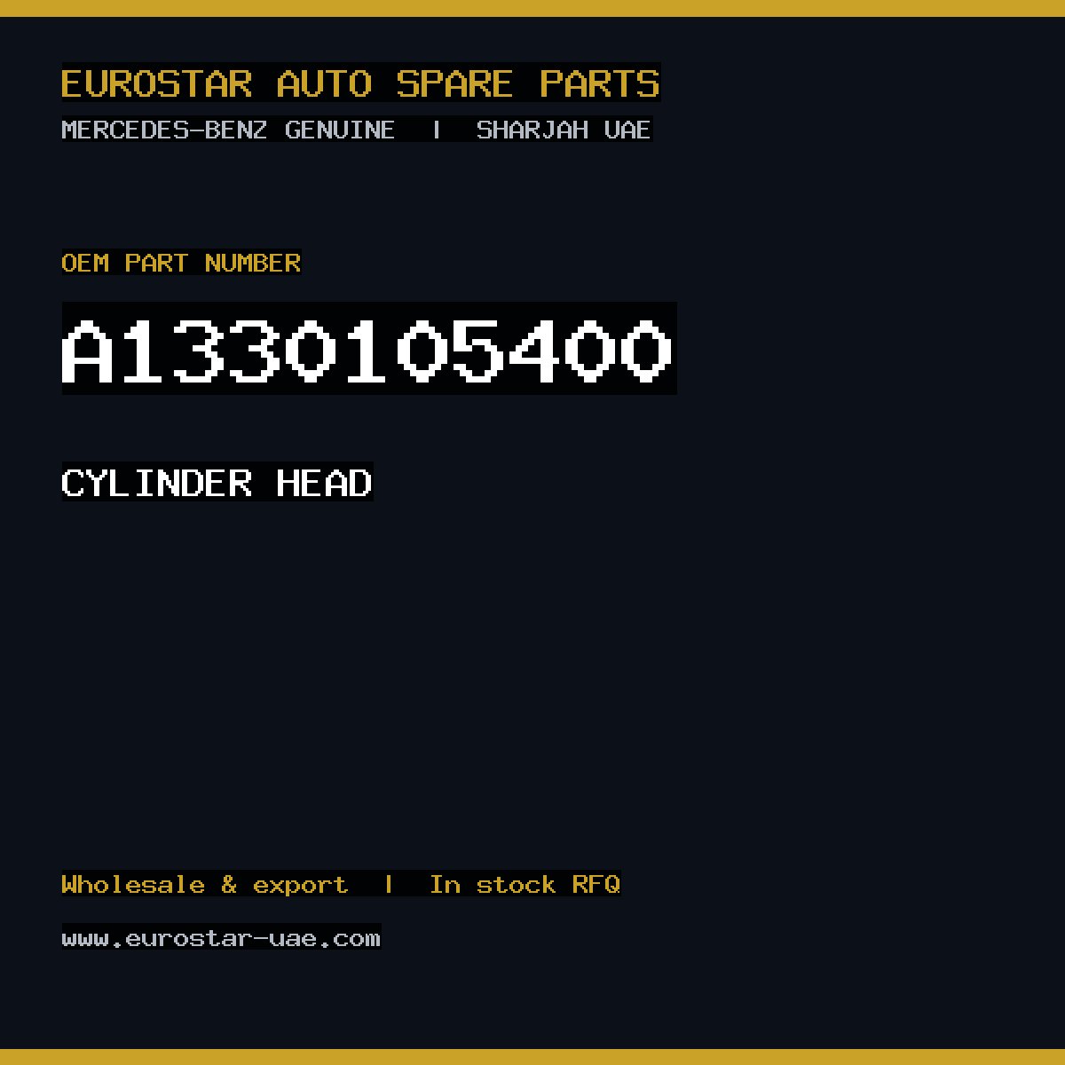 Mercedes-Benz Genuine CYLINDER HEAD A1330105400