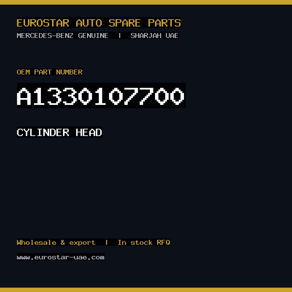 Mercedes-Benz Genuine CYLINDER HEAD A1330107700