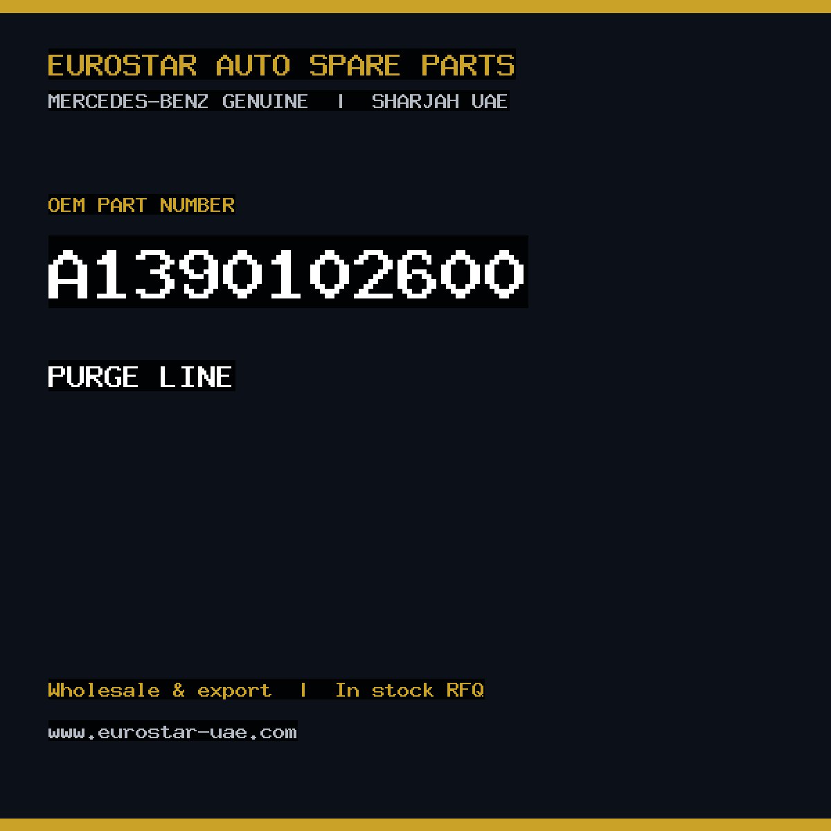 Mercedes-Benz Genuine PURGE LINE A1390102600