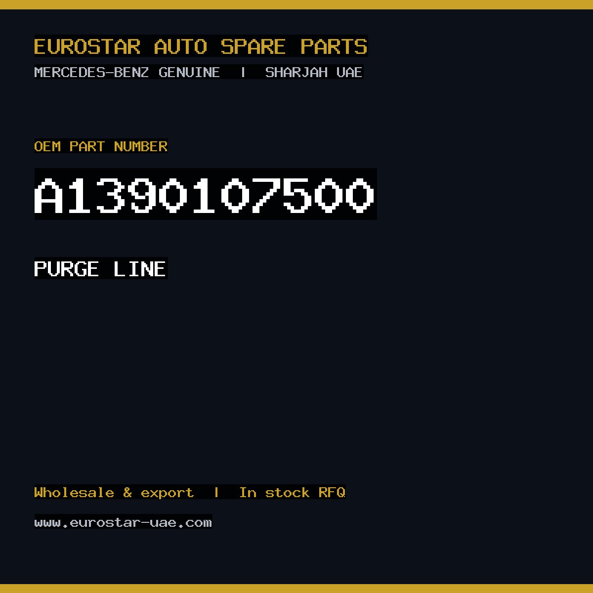 Mercedes-Benz Genuine PURGE LINE A1390107500
