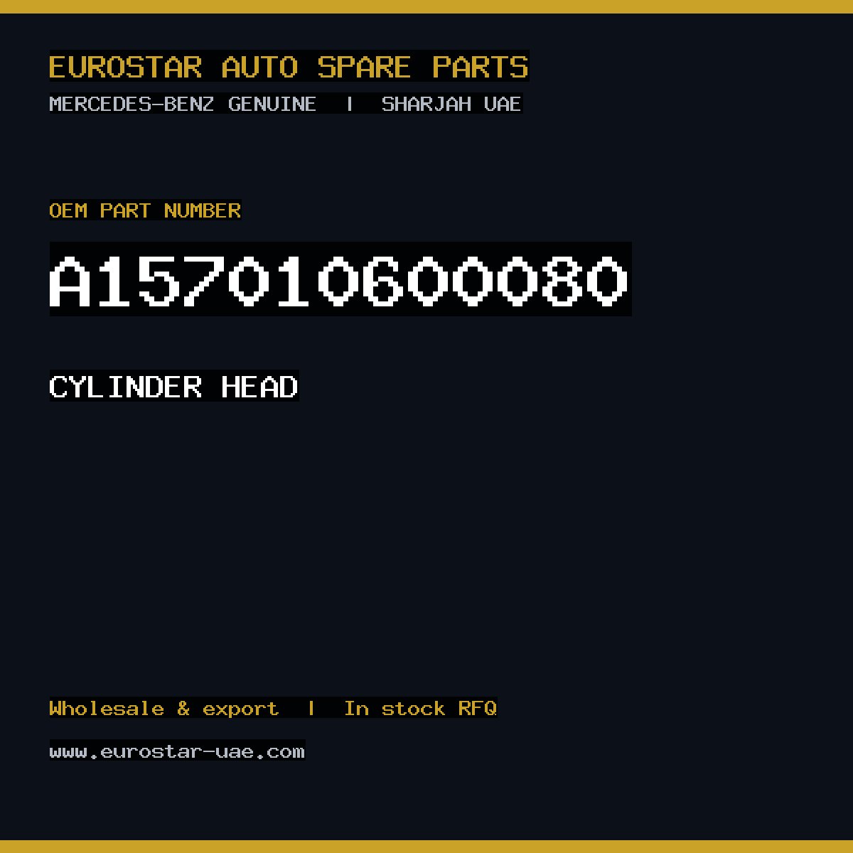 Mercedes-Benz Genuine CYLINDER HEAD A157010600080
