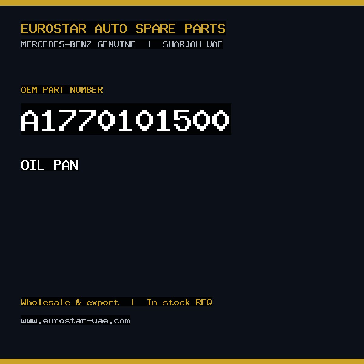 Mercedes-Benz Genuine OIL PAN A1770101500