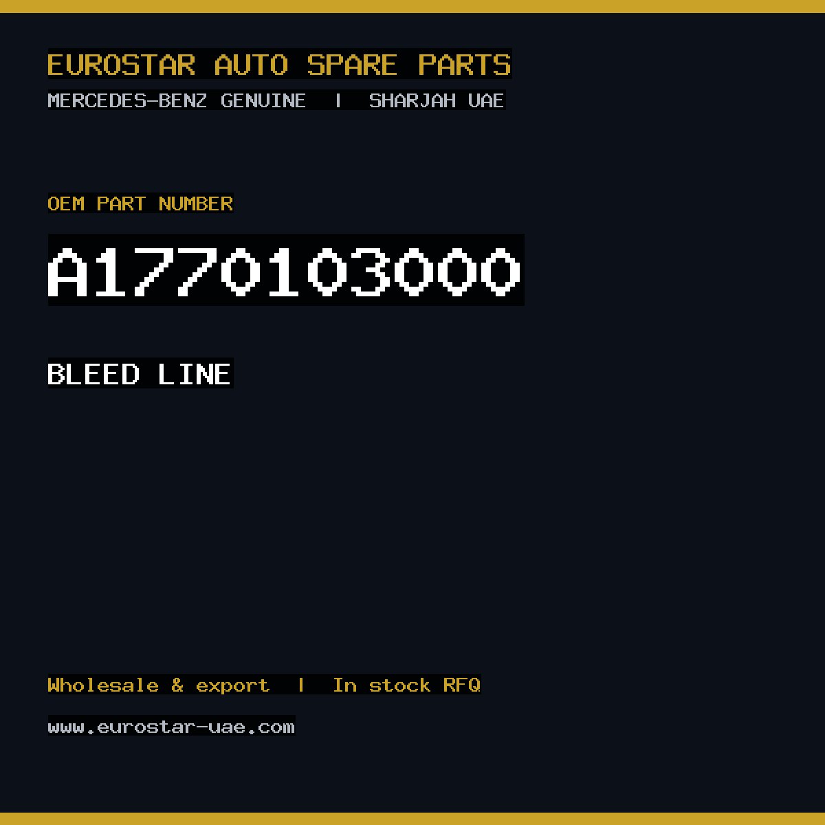 Mercedes-Benz Genuine BLEED LINE A1770103000
