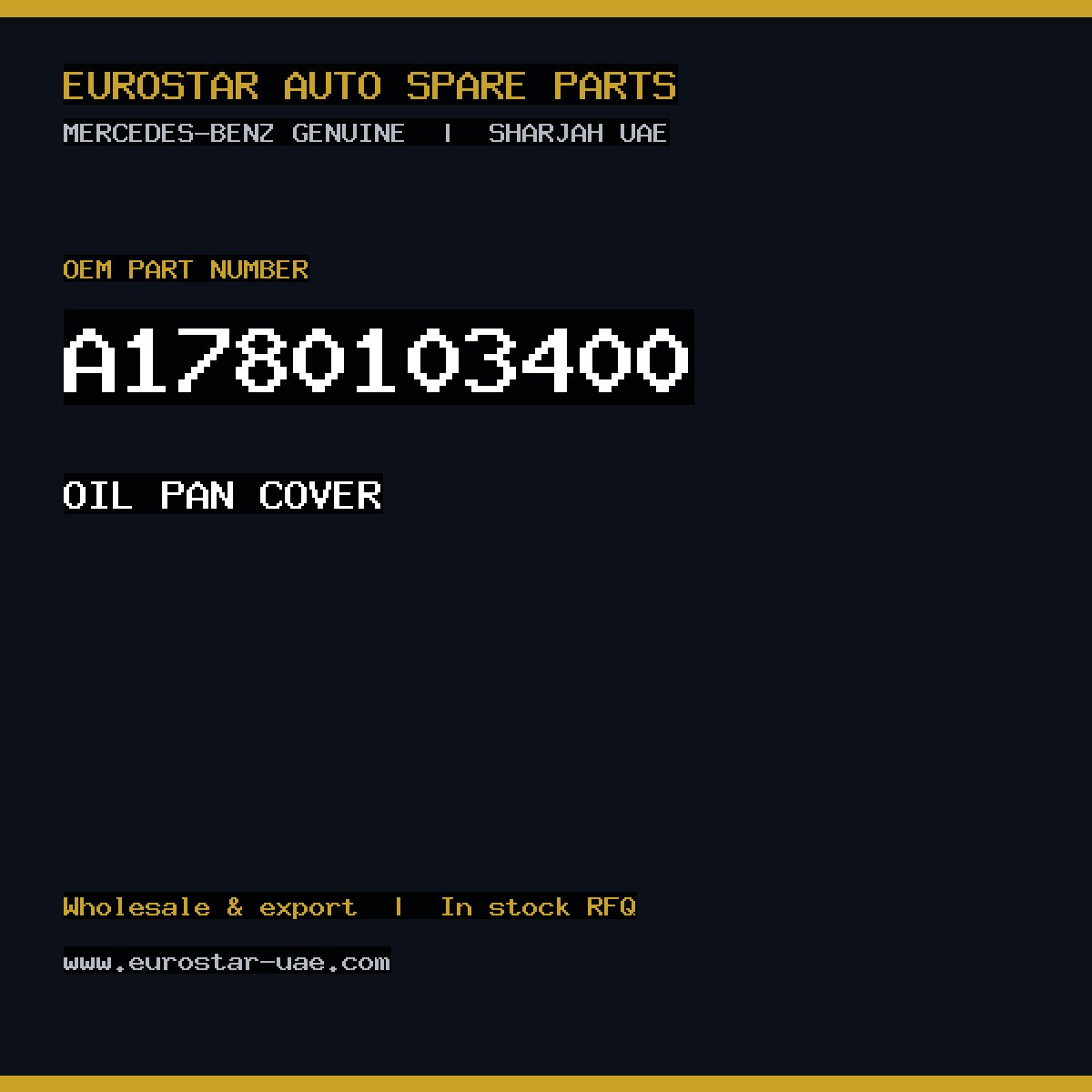 Mercedes-Benz Genuine OIL PAN COVER A1780103400