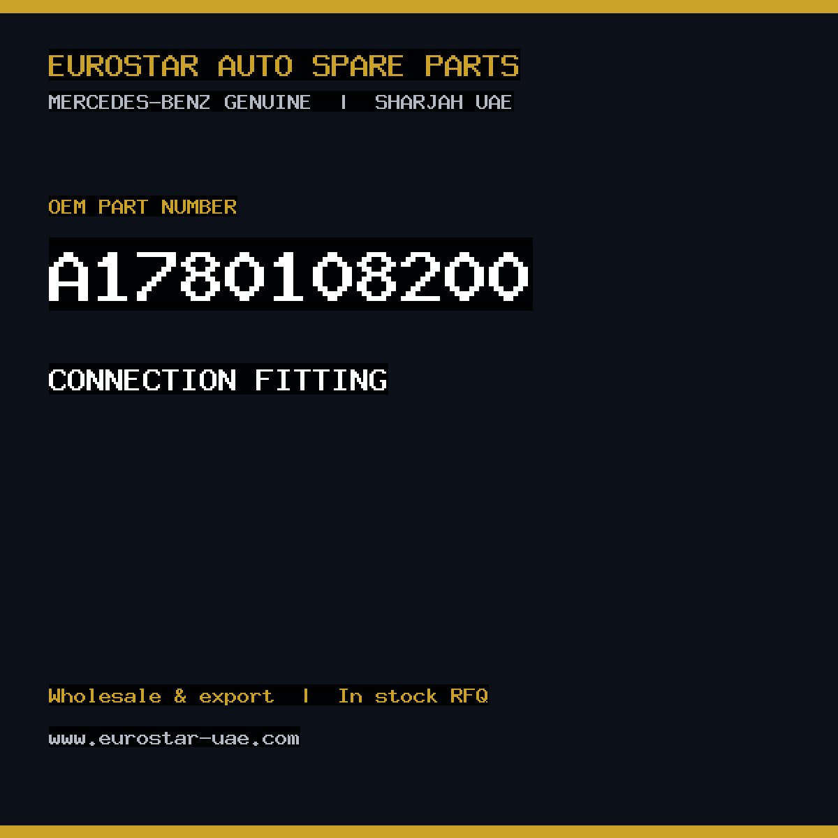 Mercedes-Benz Genuine CONNECTION FITTING A1780108200