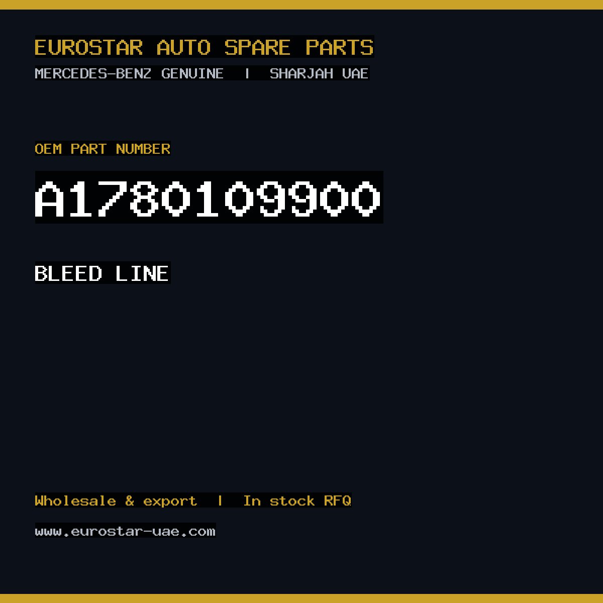 Mercedes-Benz Genuine BLEED LINE A1780109900
