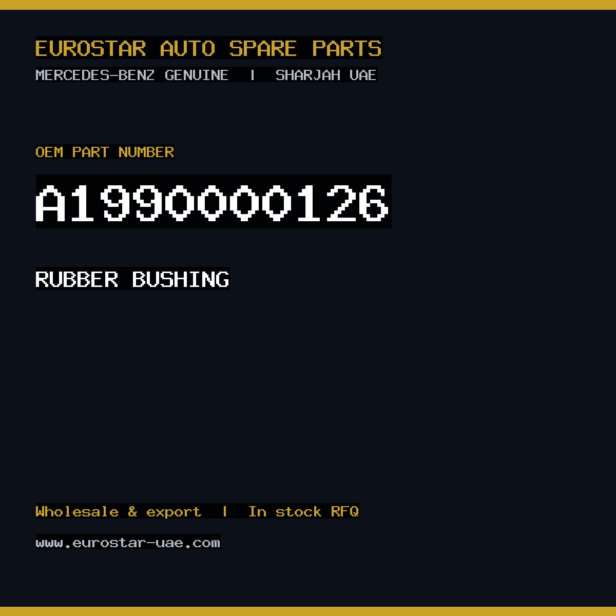 Mercedes-Benz Genuine RUBBER BUSHING A1990000126