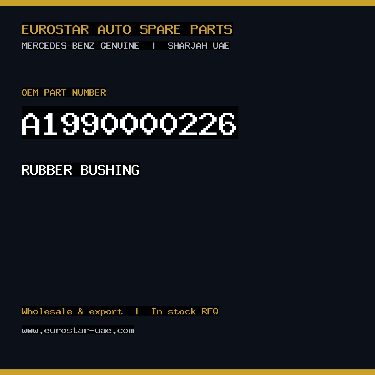 Mercedes-Benz Genuine RUBBER BUSHING A1990000226