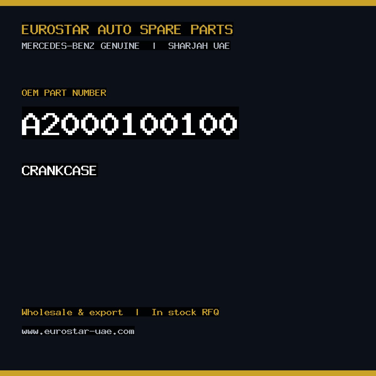 Mercedes-Benz Genuine CRANKCASE A2000100100