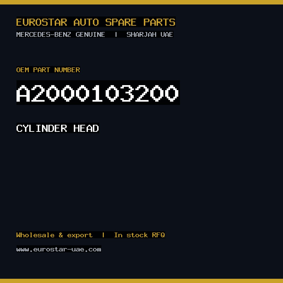 Mercedes-Benz Genuine CYLINDER HEAD A2000103200