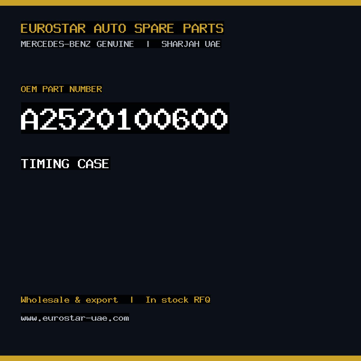 Mercedes-Benz Genuine TIMING CASE A2520100600