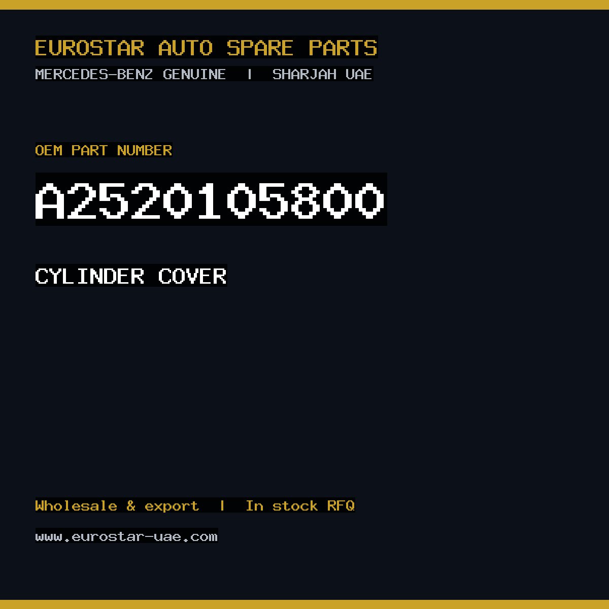 Mercedes-Benz Genuine CYLINDER COVER A2520105800