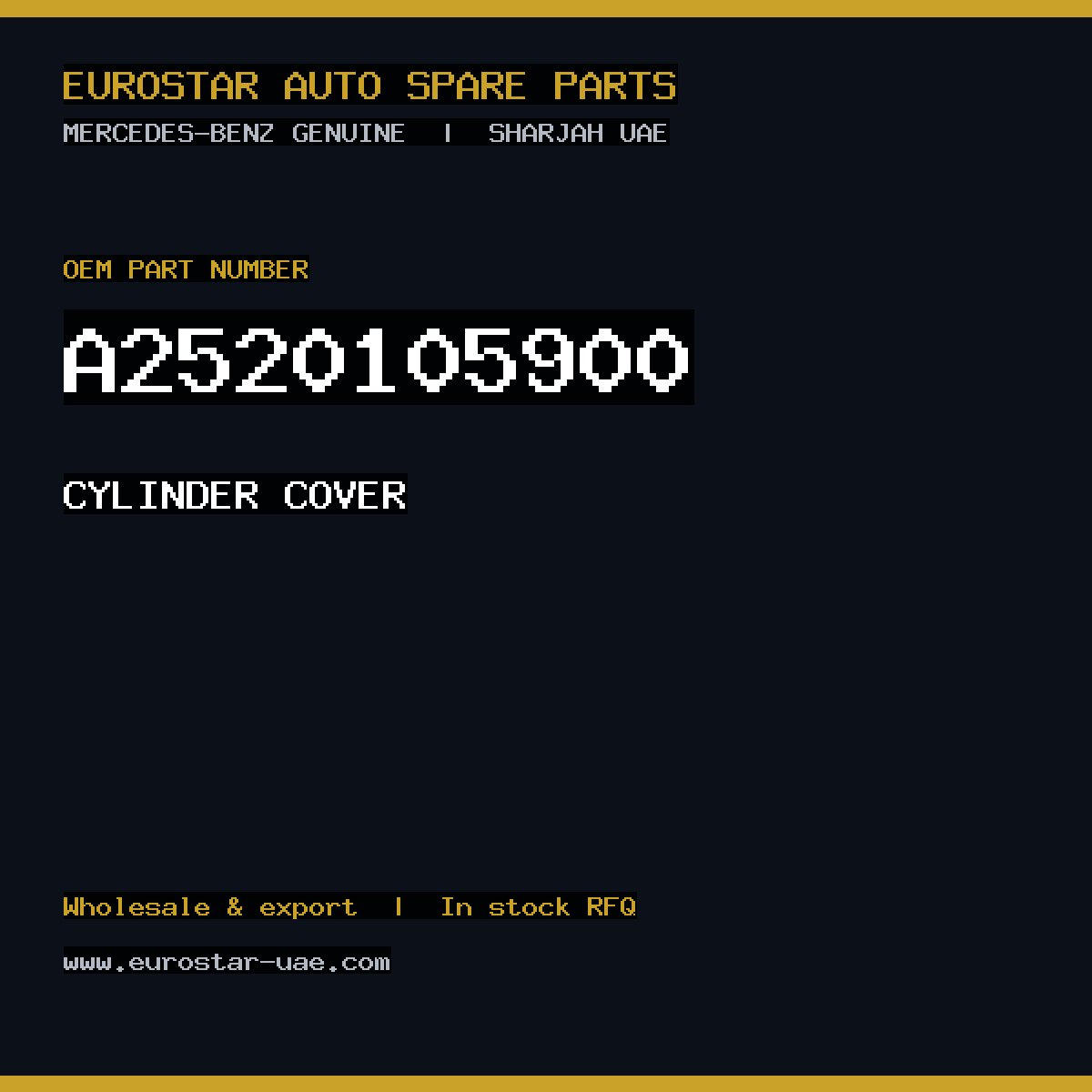 Mercedes-Benz Genuine CYLINDER COVER A2520105900