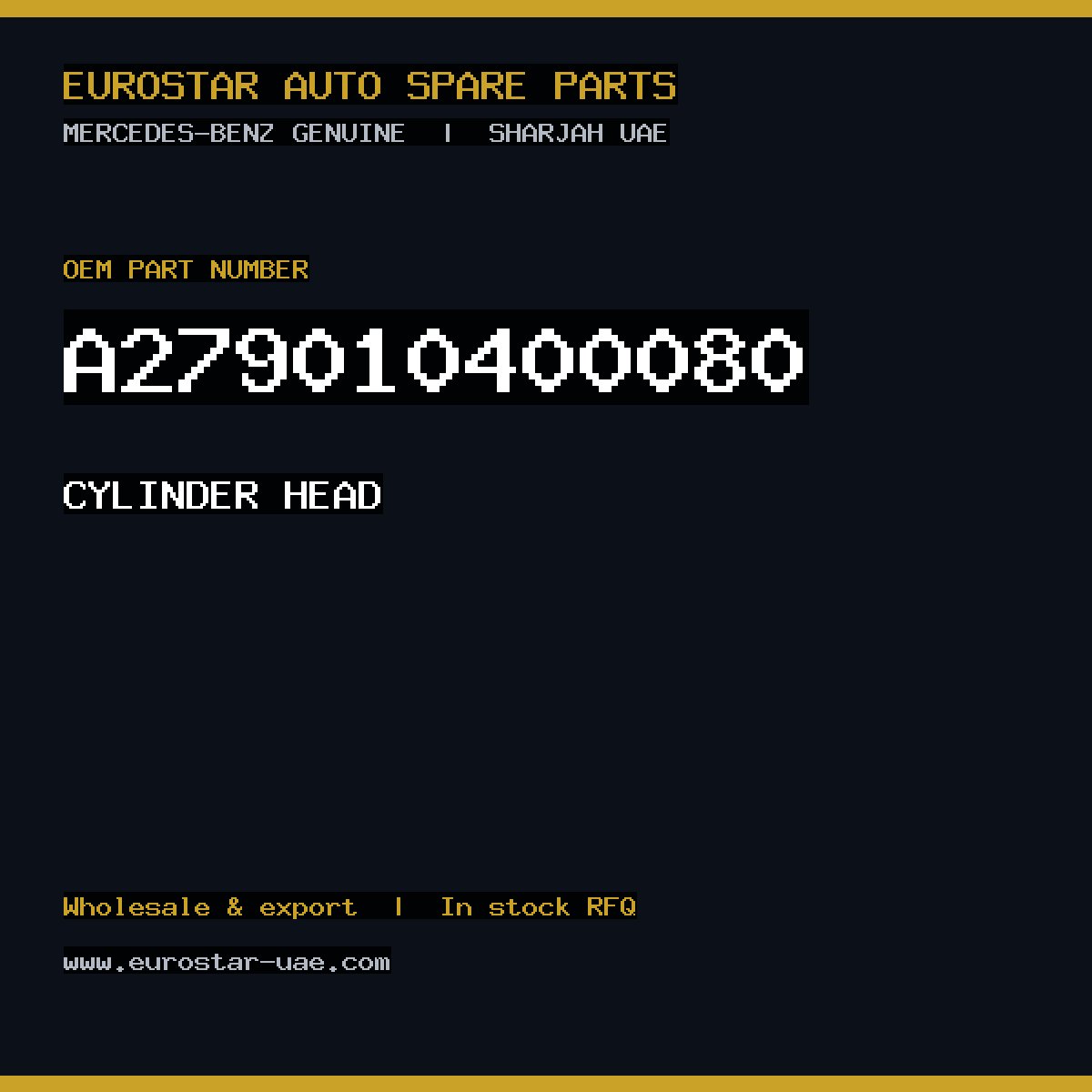 Mercedes-Benz Genuine CYLINDER HEAD A279010400080